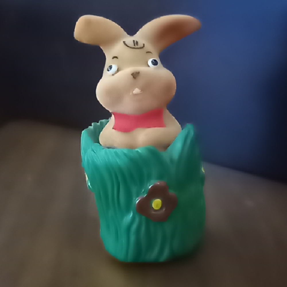 Vintage Knickerbocker Wind-up Dancing Animal Toy Flocked Bunny Japan 1960's Cute